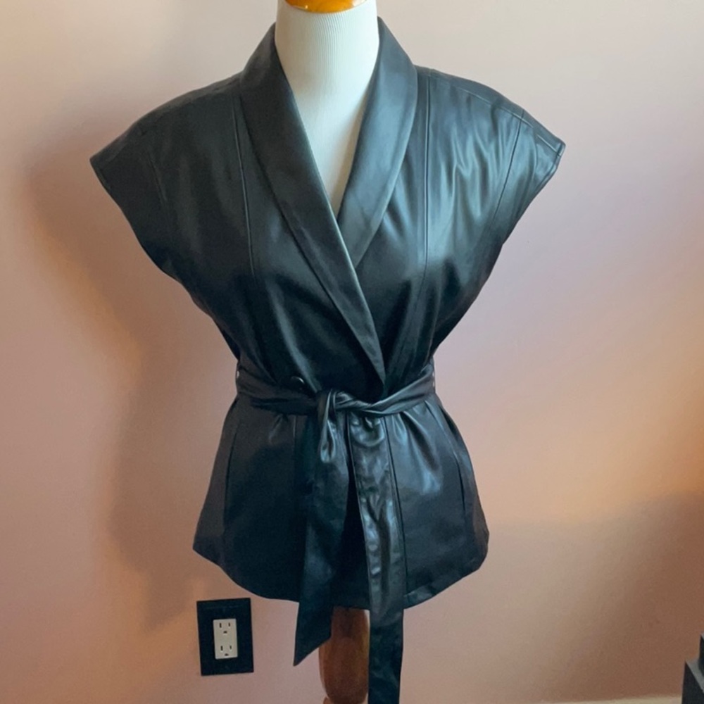 Jason Wu Double Breasted Faux Leather Vest